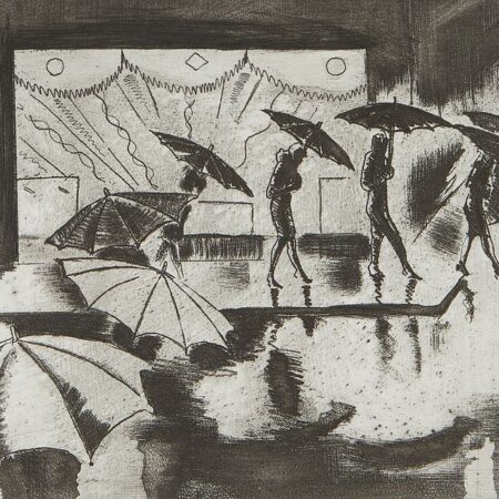 Clement Haupers "Rainy Day" Etching