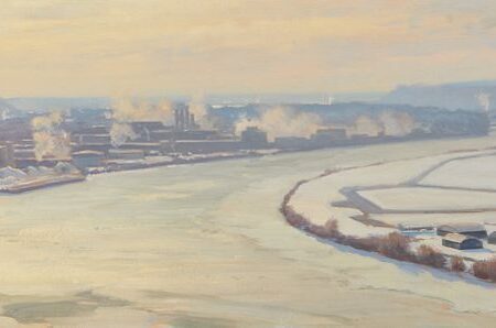 Joseph Paquet "Frozen Industry" Oil on Board