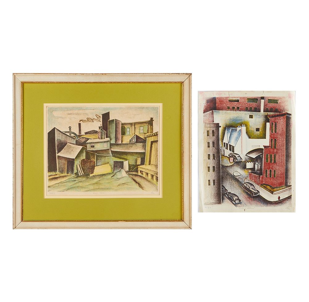 le_pho_banner 2 Pair of Alexander Oja Lithographs