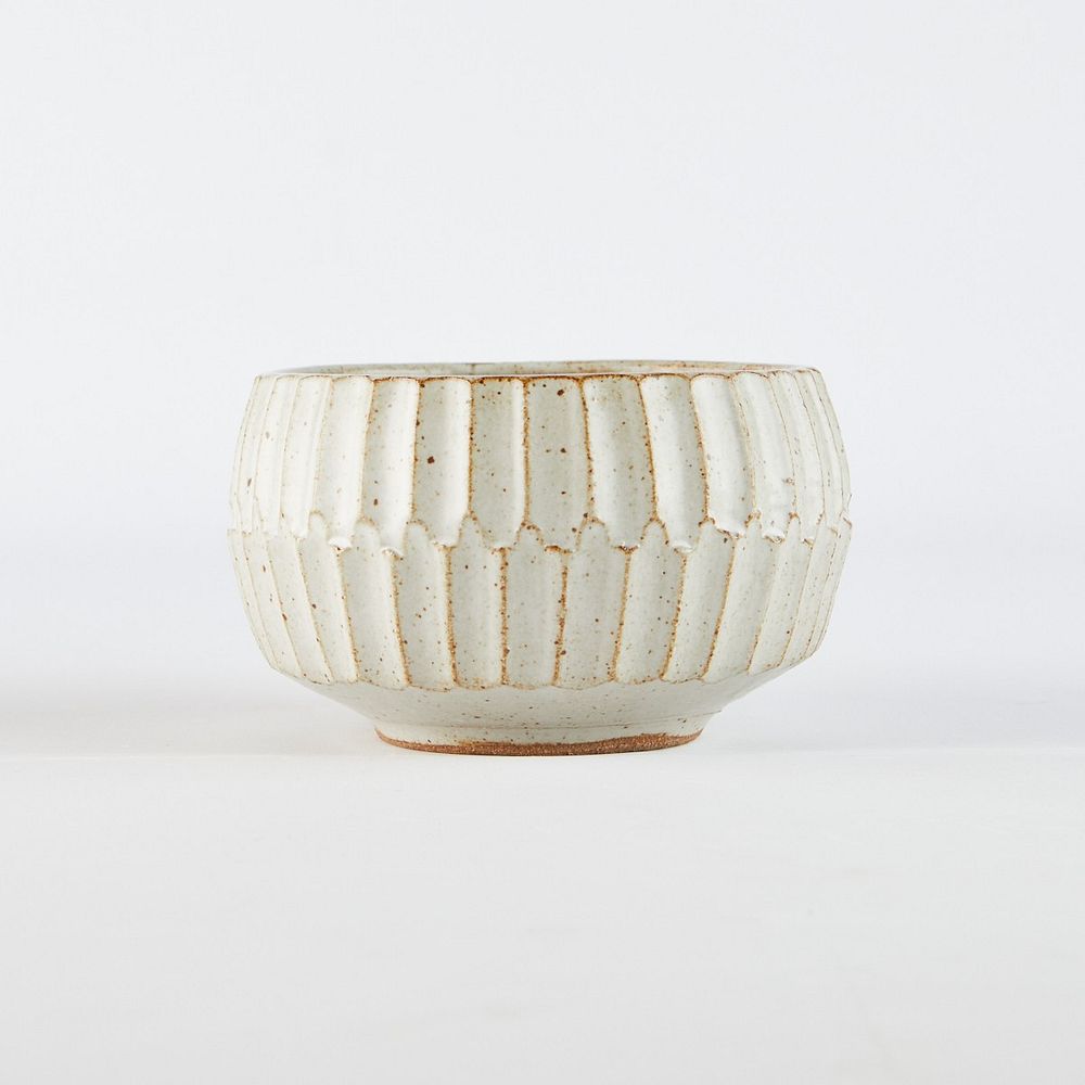 le_pho_banner 2 Warren MacKenzie Large Fluted White Bowl - Marked