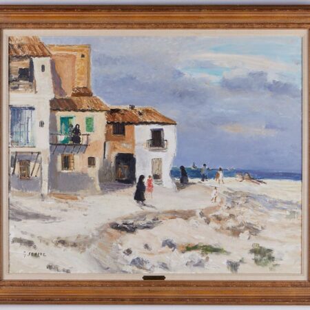 Gaston Sebire Beach Scene Painting