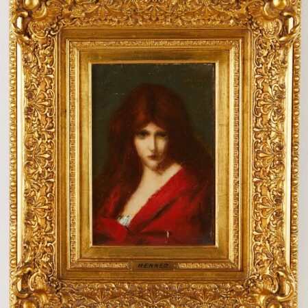 Jean-Jacques Henner Portrait of a Lady in Red