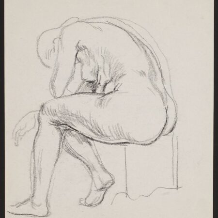 Paul Cadmus Seated Female Nude Crayon on Paper