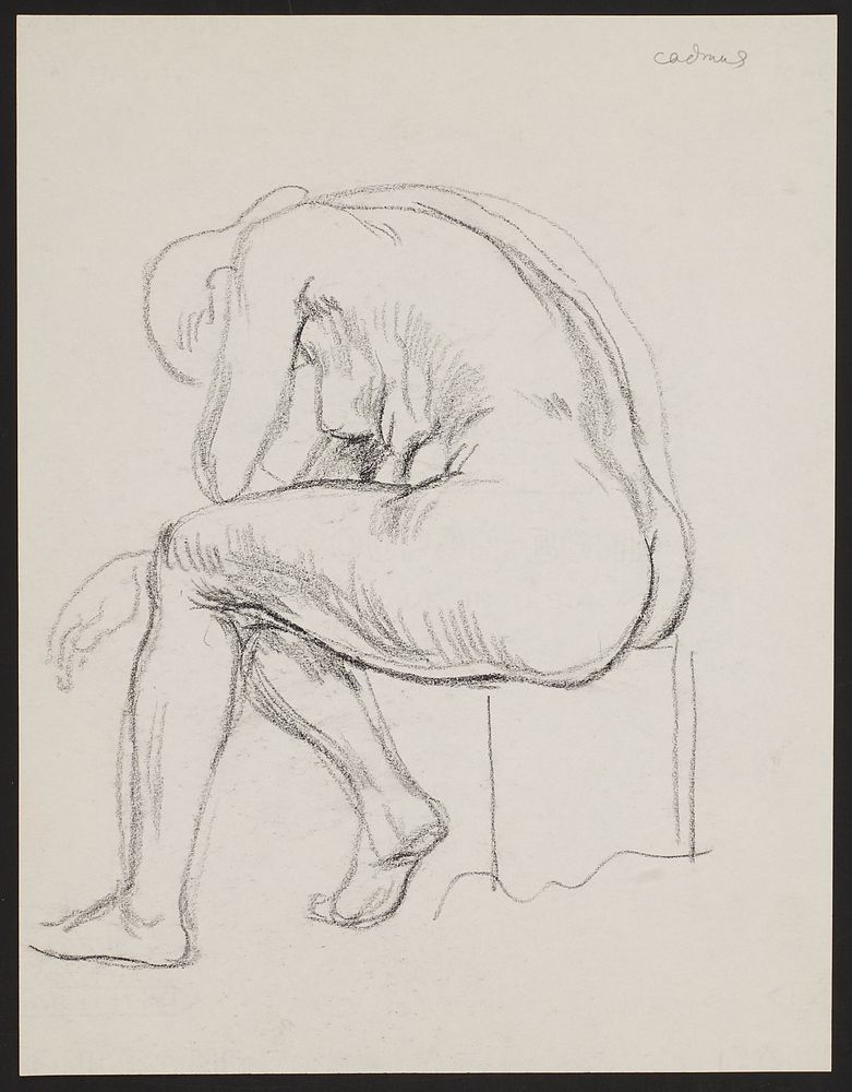 le_pho_banner 2 Paul Cadmus Seated Female Nude Crayon on Paper