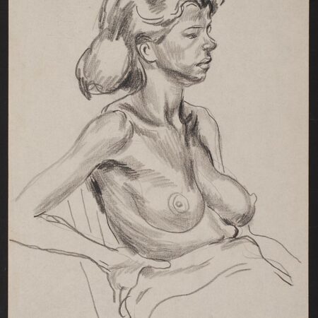 Paul Cadmus Seated Female Nude Graphite on Paper