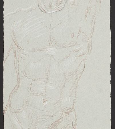 Paul Cadmus Standing Male Nude Crayon on Paper