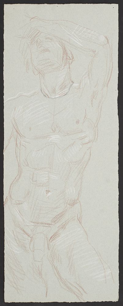 Paul Cadmus Standing Male Nude Crayon on Paper