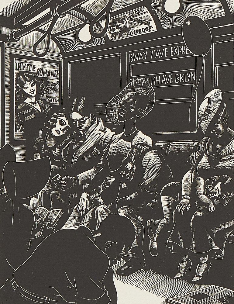 le_pho_banner 2 Fritz Eichenberg "Subway" Wood Engraving