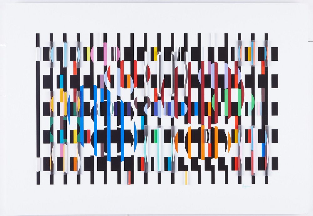 le_pho_banner 2 Yaacov Agam Polymorph Print - Damaged