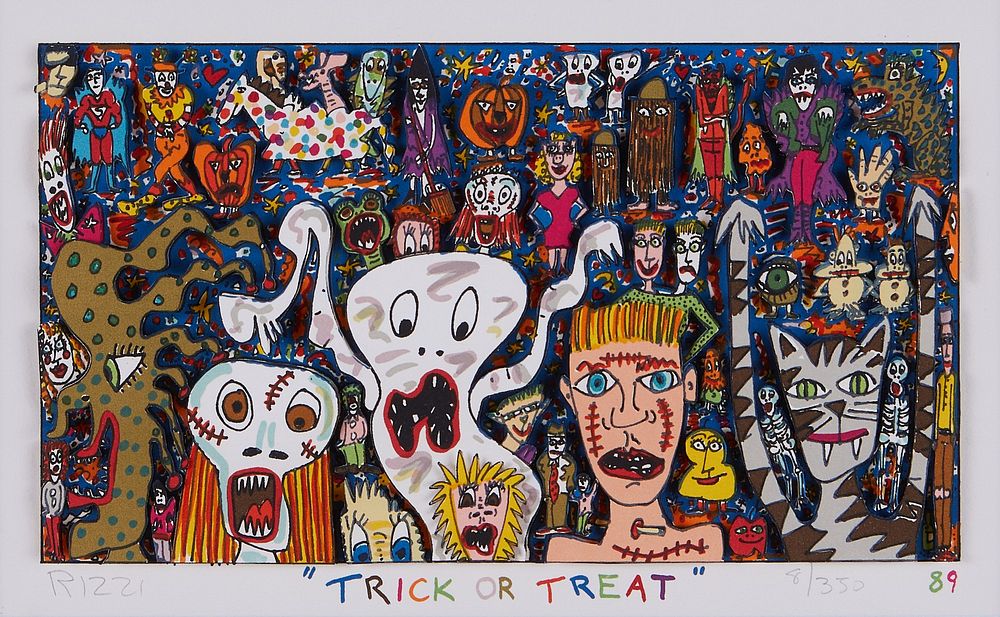 le_pho_banner 2 James Rizzi "Trick or Treat" Mixed Media Collage