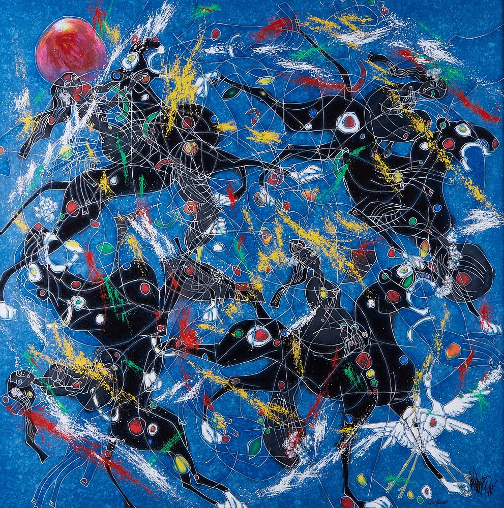 le_pho_banner 2 Jiang Tiefeng Serigraph "Song of the Panthers"