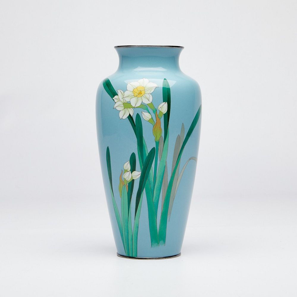 le_pho_banner 2 Ando Jubei Cloisonne Vase w/ Daffodils