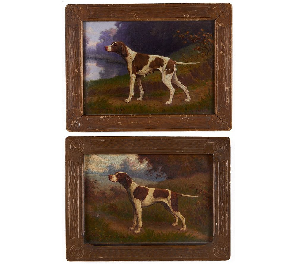 le_pho_banner 2 Pair of Charles Heberer Dog Paintings