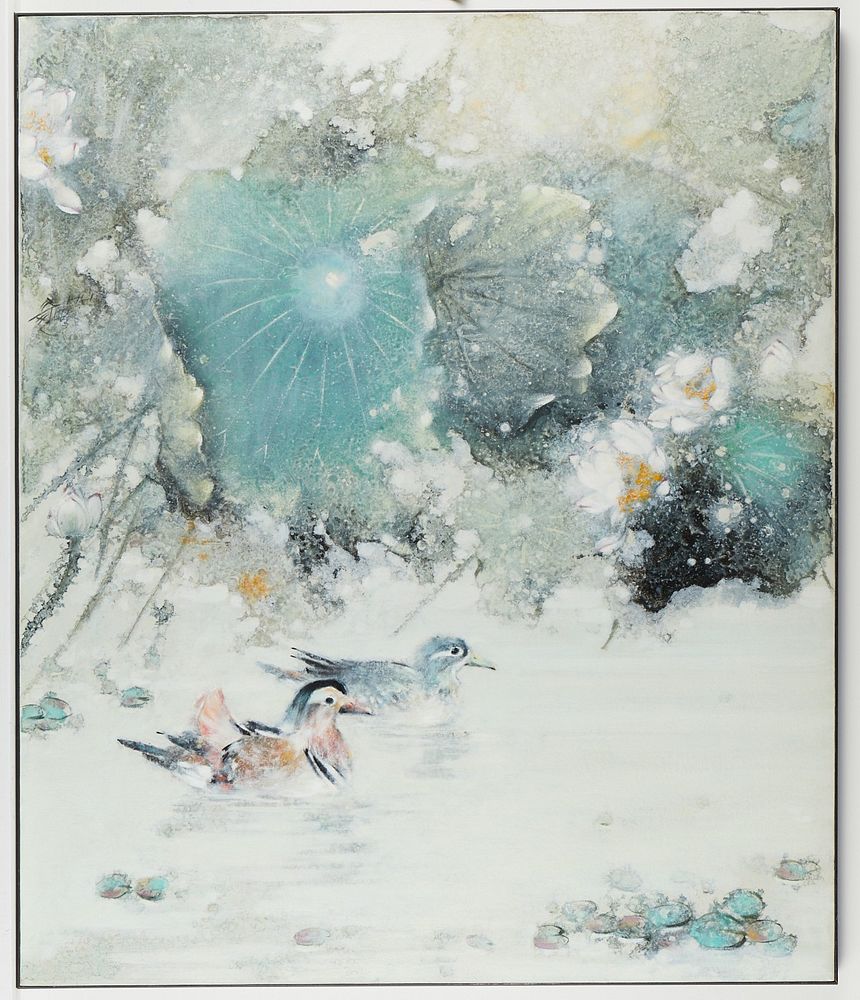 le_pho_banner 2 Hu Chi-Chung "Under the Lily Pods" Oil Painting