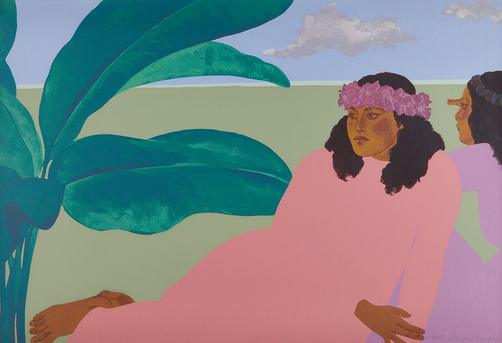 le_pho_banner 2 Pegge Hopper Lithograph "Kailua Noon B"