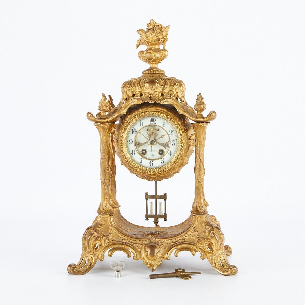 le_pho_banner 2 Gilded Gilbert Clock Co. Trinity Mantel Clock