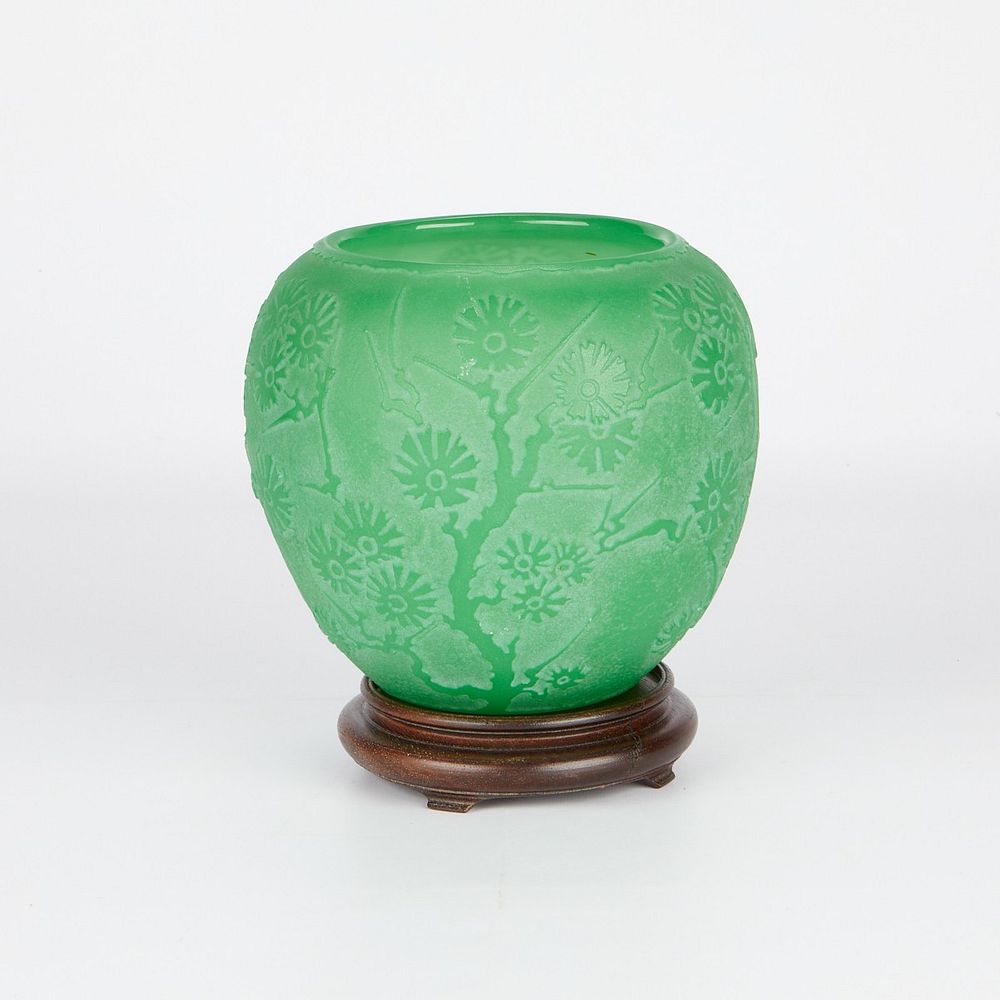 le_pho_banner 2 Steuben Acid Cut-Back Glass Vase Jade