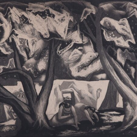 Doel Reed "Women Gathering Apples" Aquatint