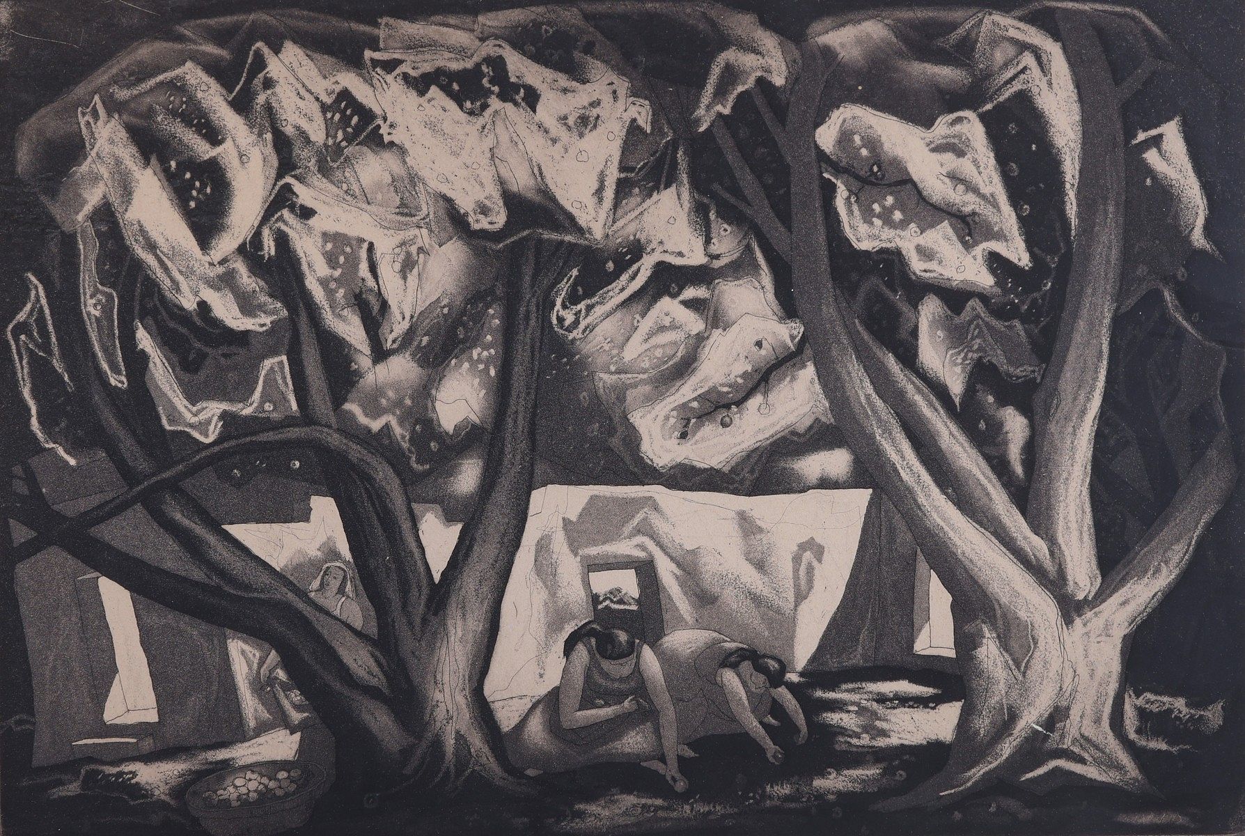 le_pho_banner 2 Doel Reed "Women Gathering Apples" Aquatint