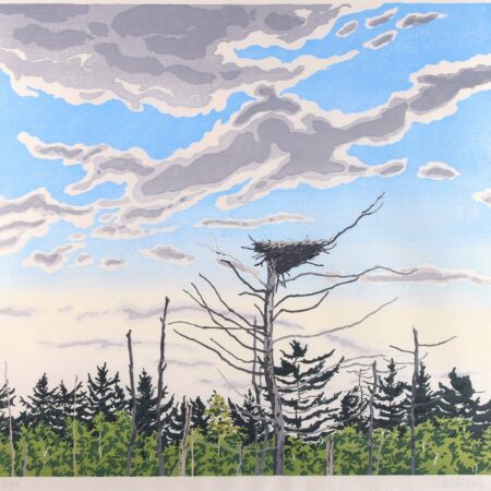 Neil Welliver "Osprey's Nest" Woodcut