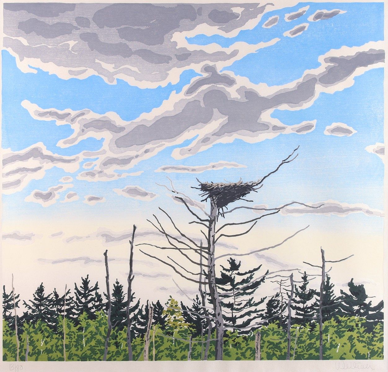 le_pho_banner 2 Neil Welliver "Osprey's Nest" Woodcut