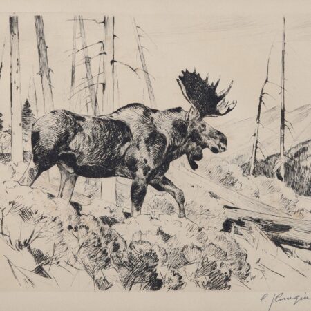 Carl Rungius Etching "The Traveler"