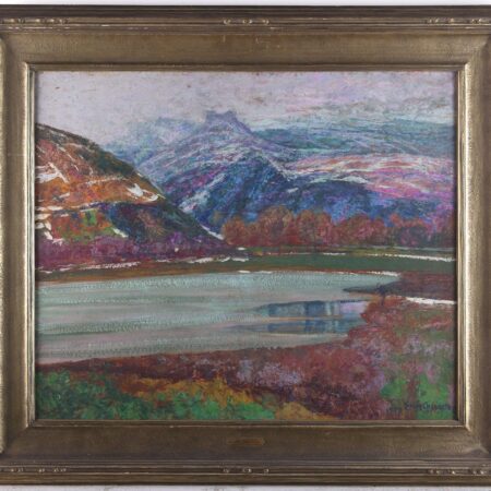 Victor Charreton "Lac Chambon" Oil on Board