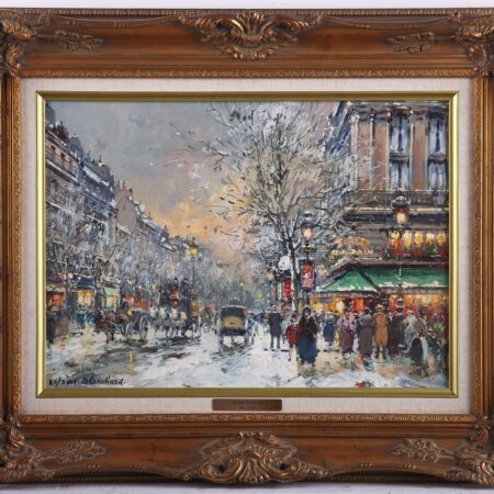 Antoine Blanchard Winter Scene Oil on Canvas