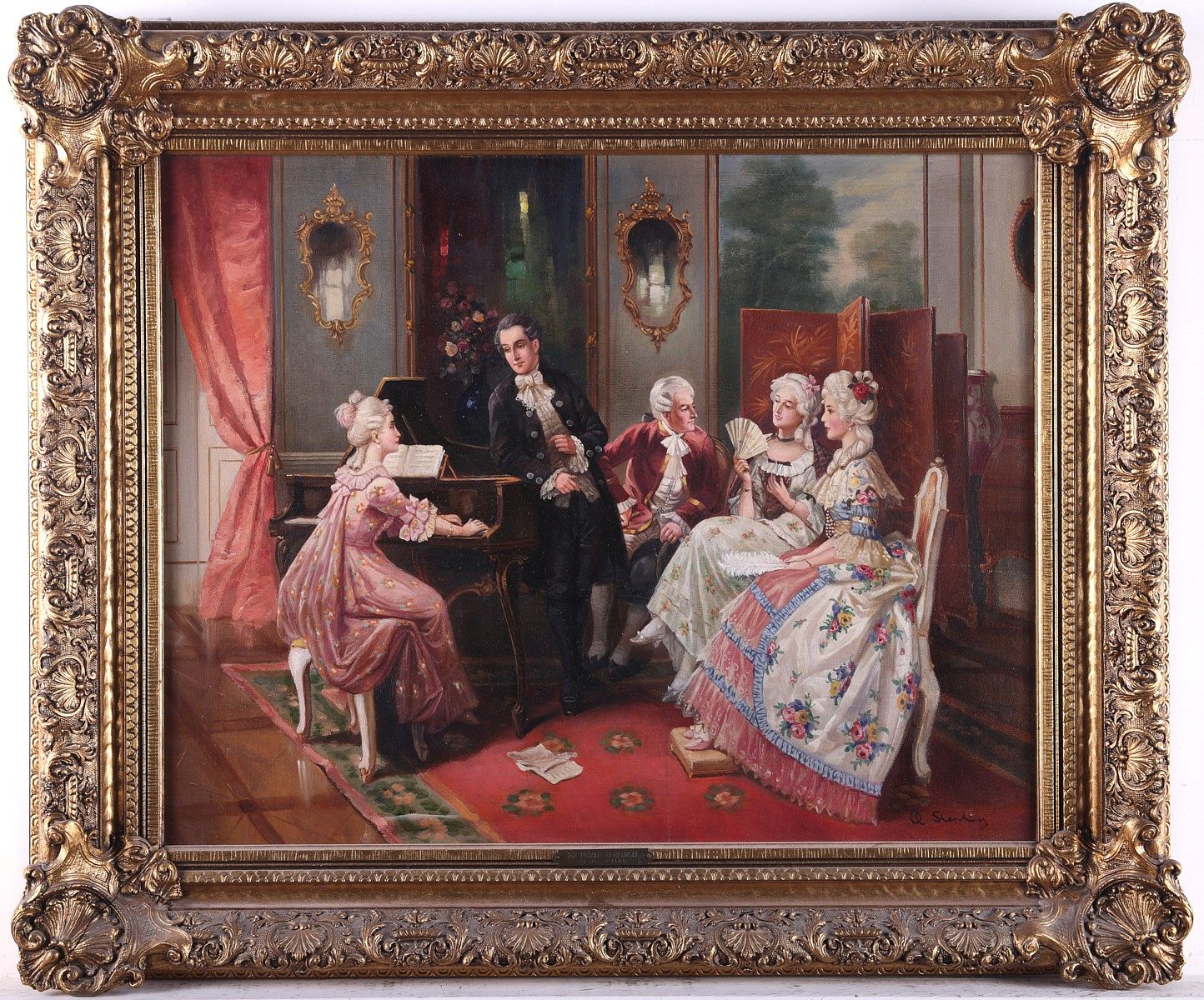 le_pho_banner 2 August Stephan "The Private Rehearsal" Oil Painting
