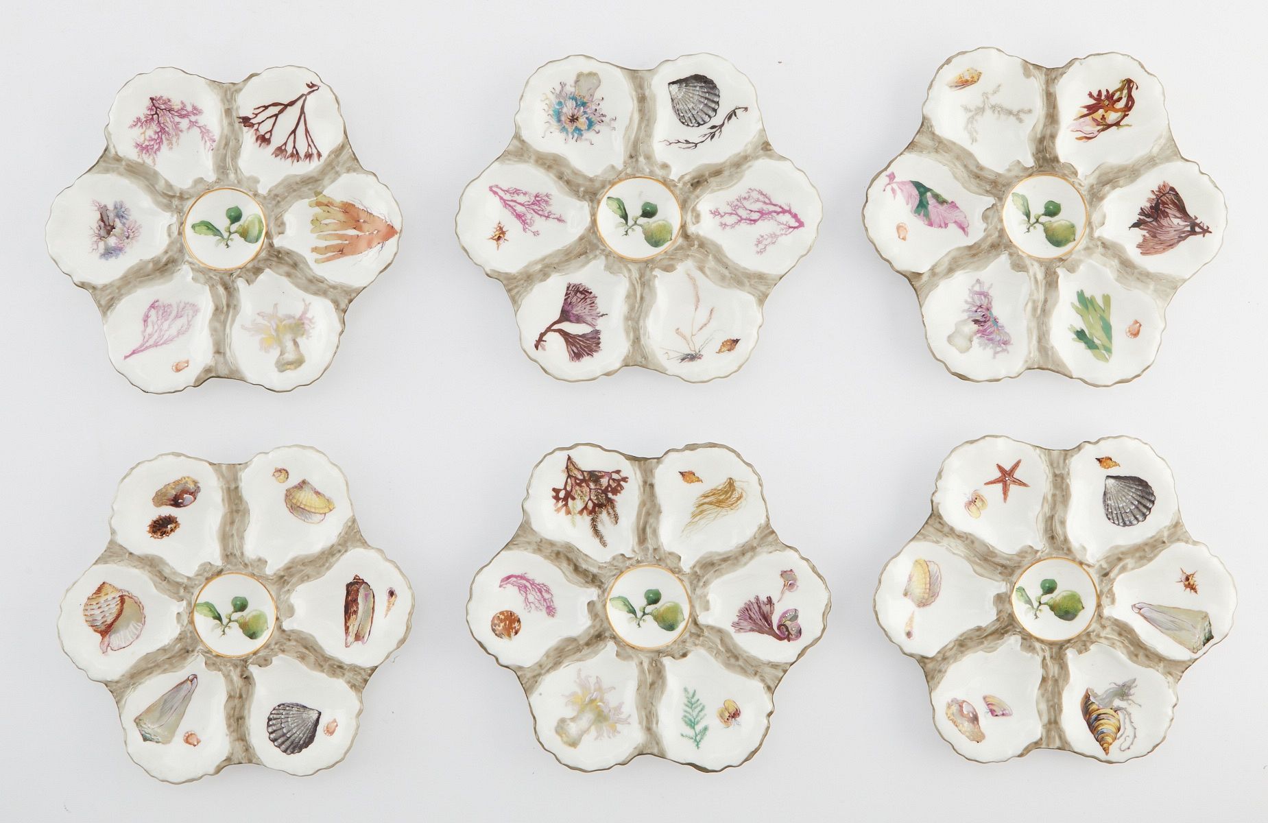 le_pho_banner 2 Set of Six Haviland Limoges Oyster Plates