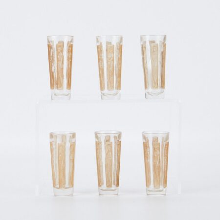 Boxed Set of 6 Lalique "6 Figurines" Glasses