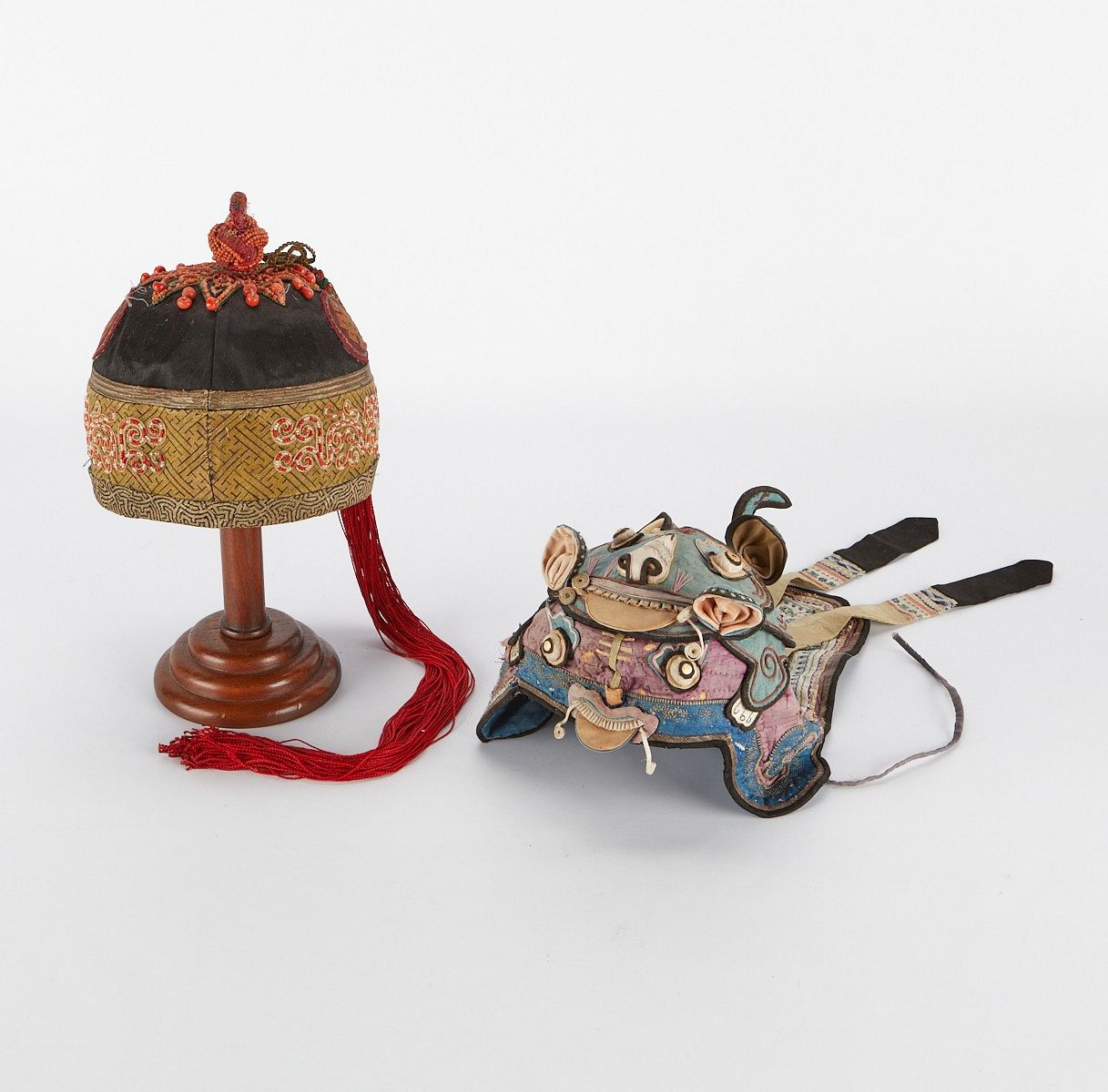 le_pho_banner 2 Two Chinese Antique Embroidered Hats