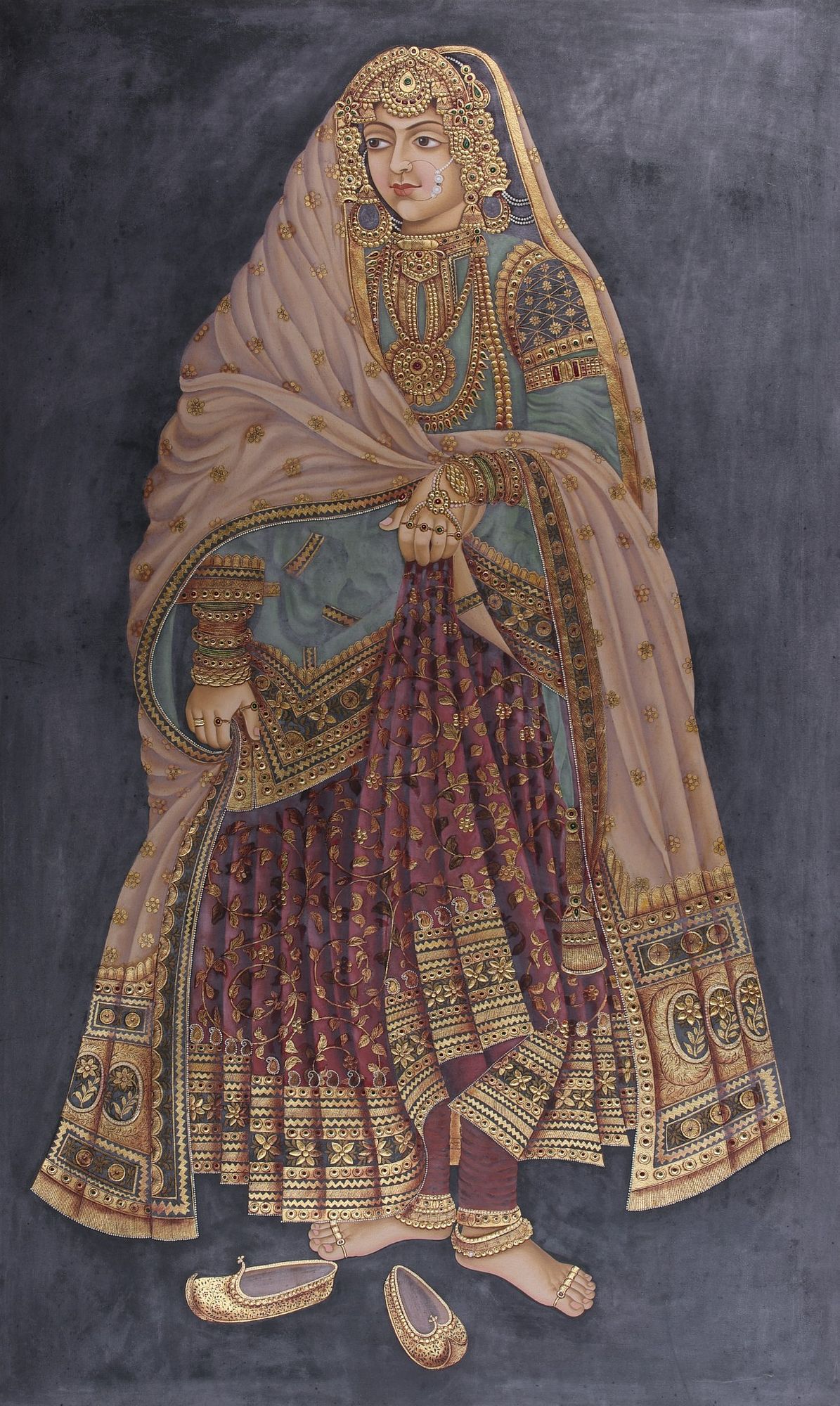 le_pho_banner 2 Massive Indian Painting Woman in Elaborate Dress