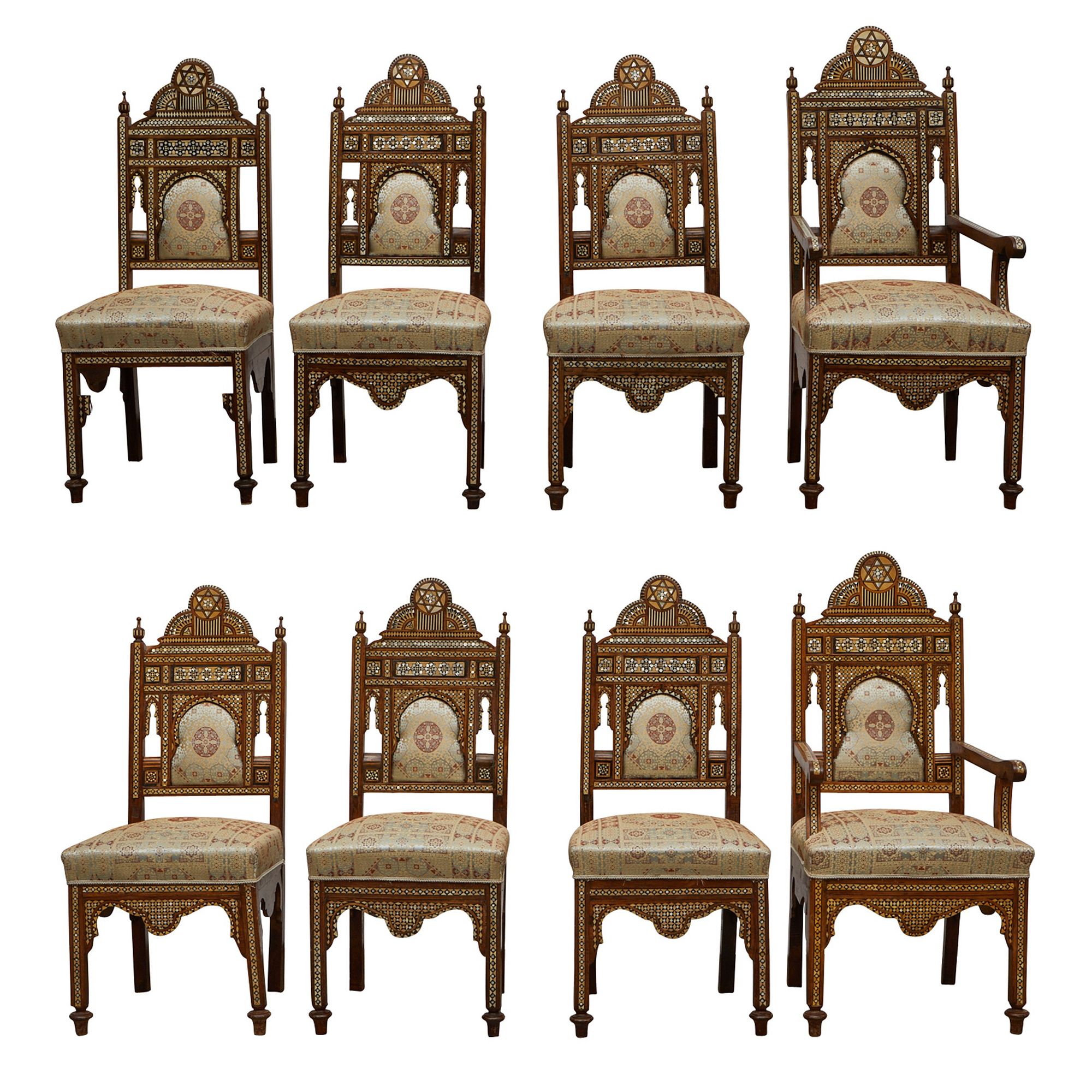 le_pho_banner 2 8 Syrian Mother of Pearl Inlaid Chairs