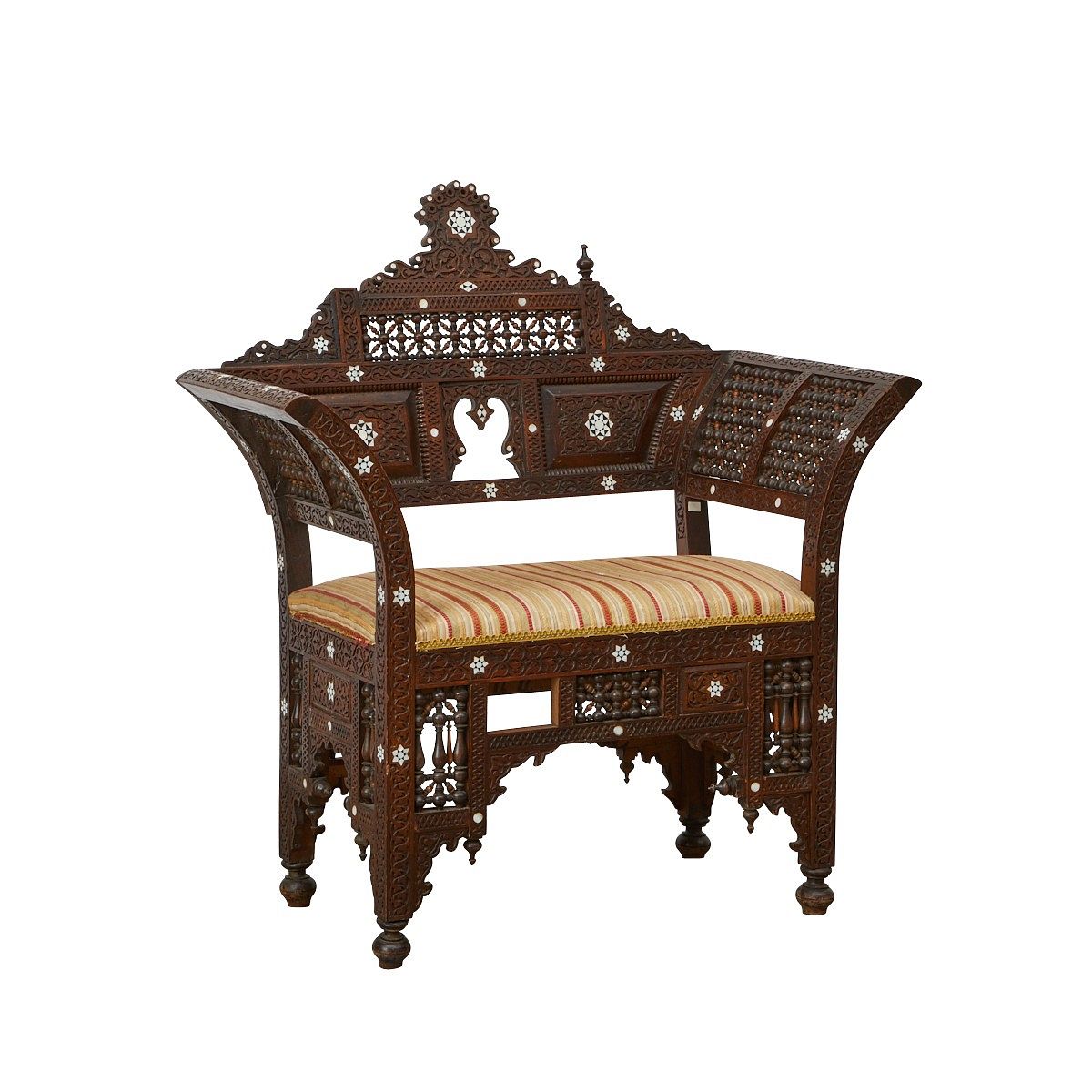 le_pho_banner 2 Syrian Mother of Pearl Inlaid Armchair