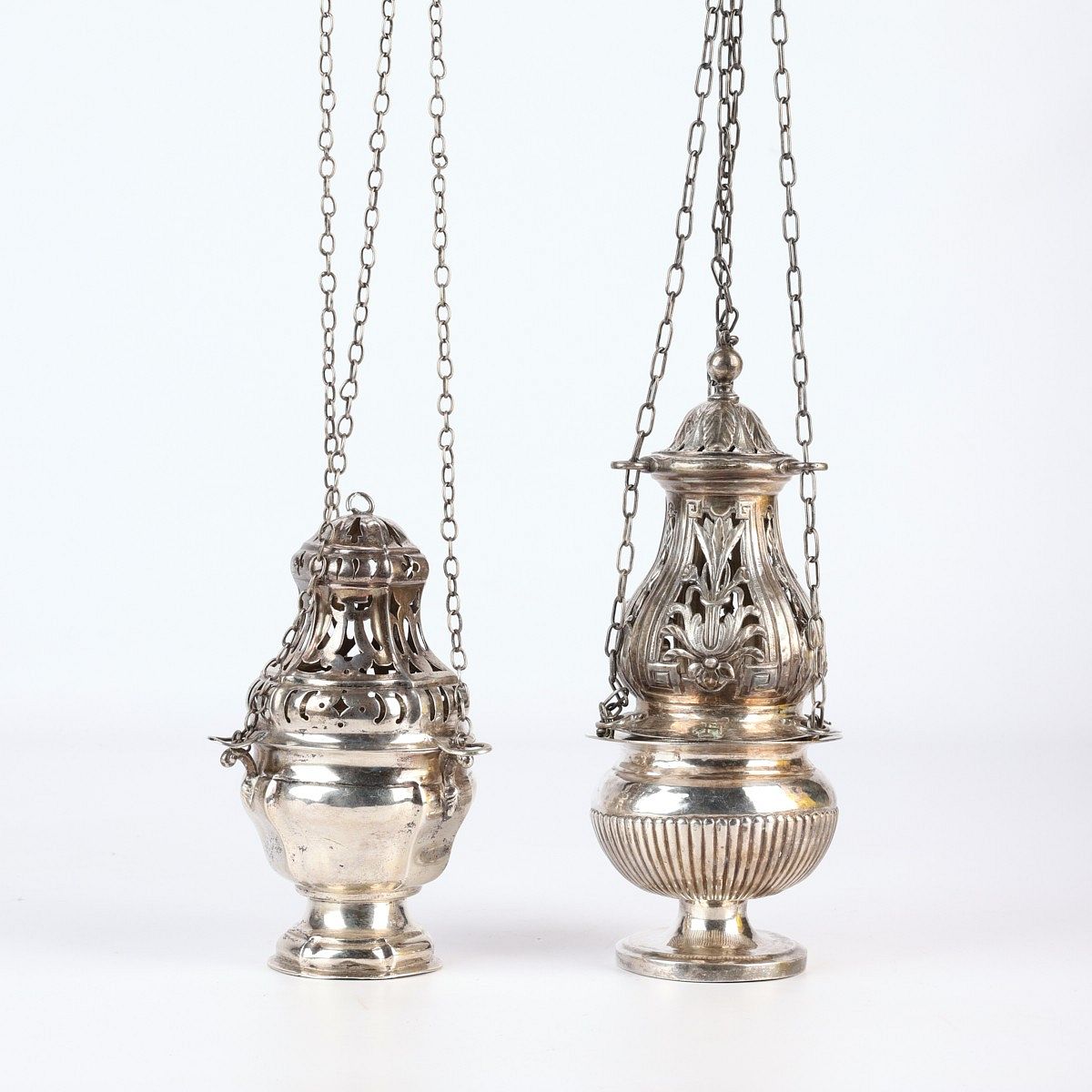 le_pho_banner 2 Two 19th c. Silver Incense Burners Thuribles