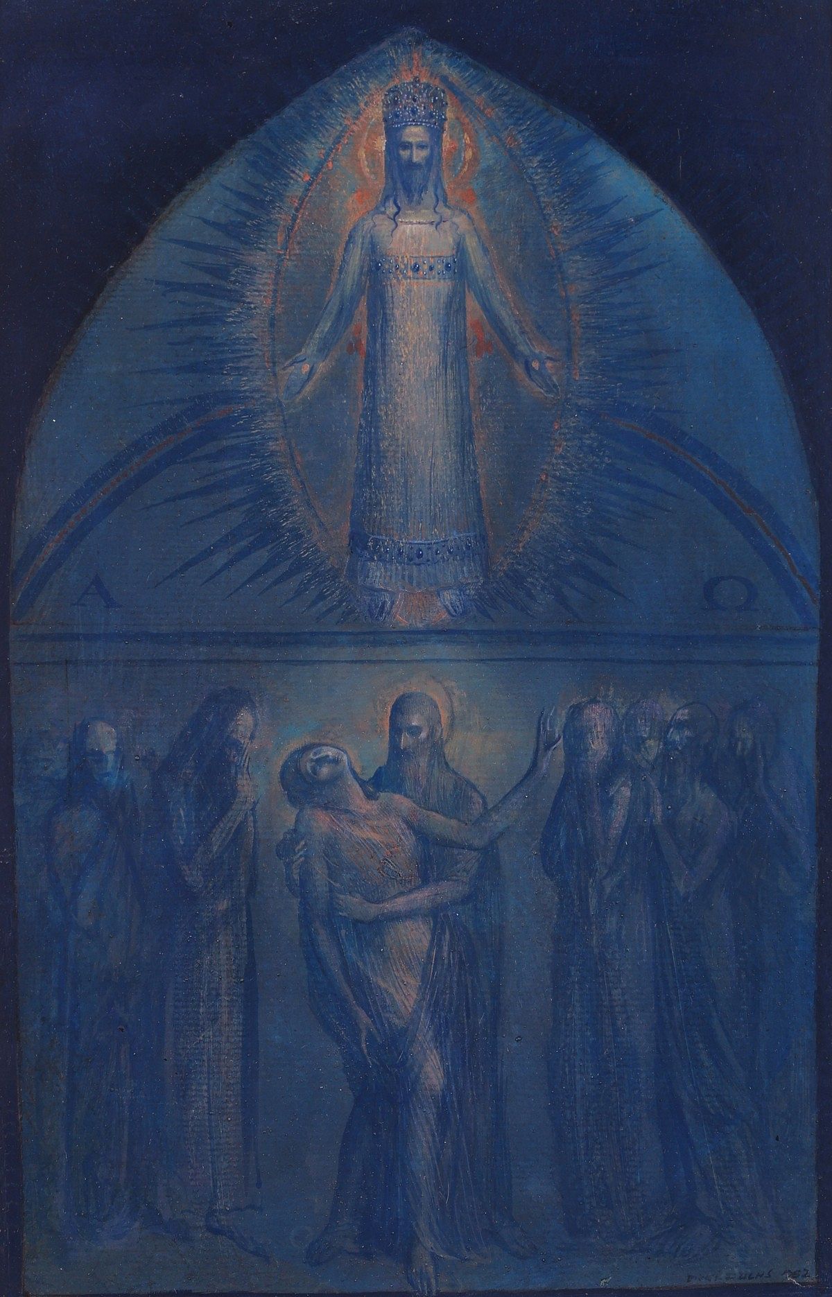 le_pho_banner 2 Ernst Fuchs Oil on Paper of Christ 1952