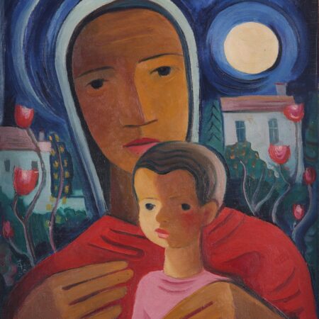 Carry Hauser Madonna & Child Oil on Panel