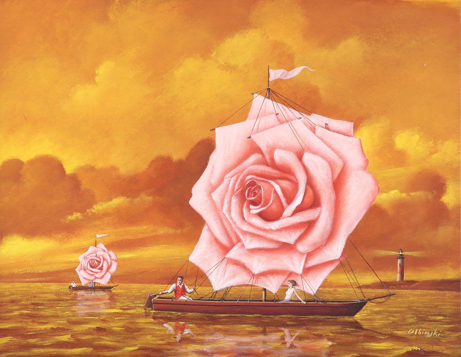 le_pho_banner 2 Rafal Olbinski "Mirror of the Sea" Surrealist Painting