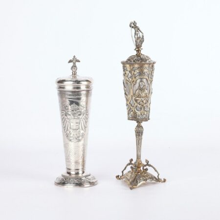 2 German/Austrian Lidded Chalices Franz Joseph