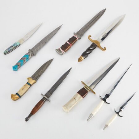 Nine Assorted Knives - Valois, Maines, Tahar