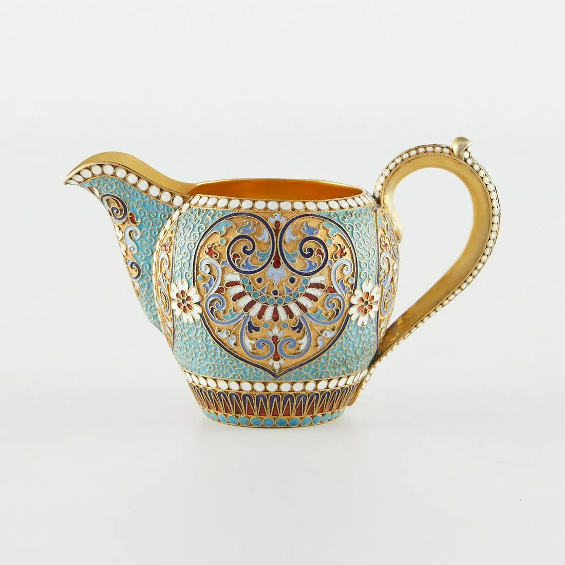 le_pho_banner 2 Russian Enamel and Gilt Silver Cream Pitcher