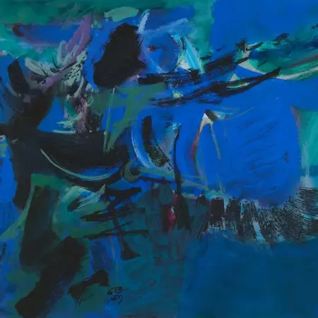 Cameron Booth Gouache Abstract Painting 1959