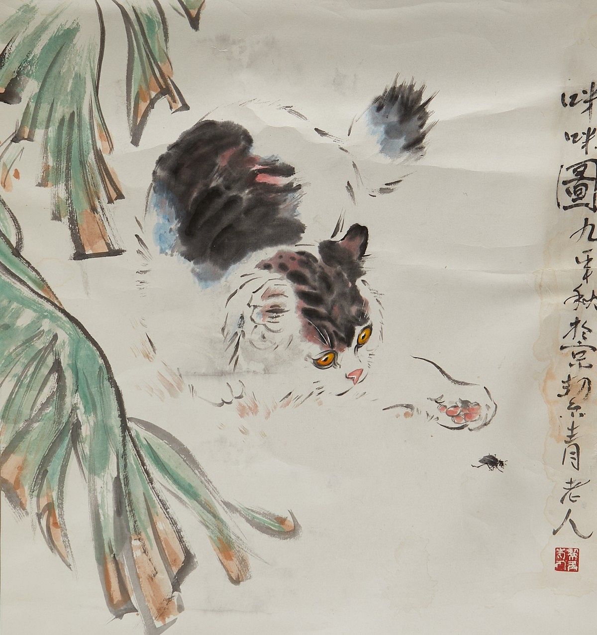 le_pho_banner 2 Hu Jieqing Hanging Scroll Painting of Cat