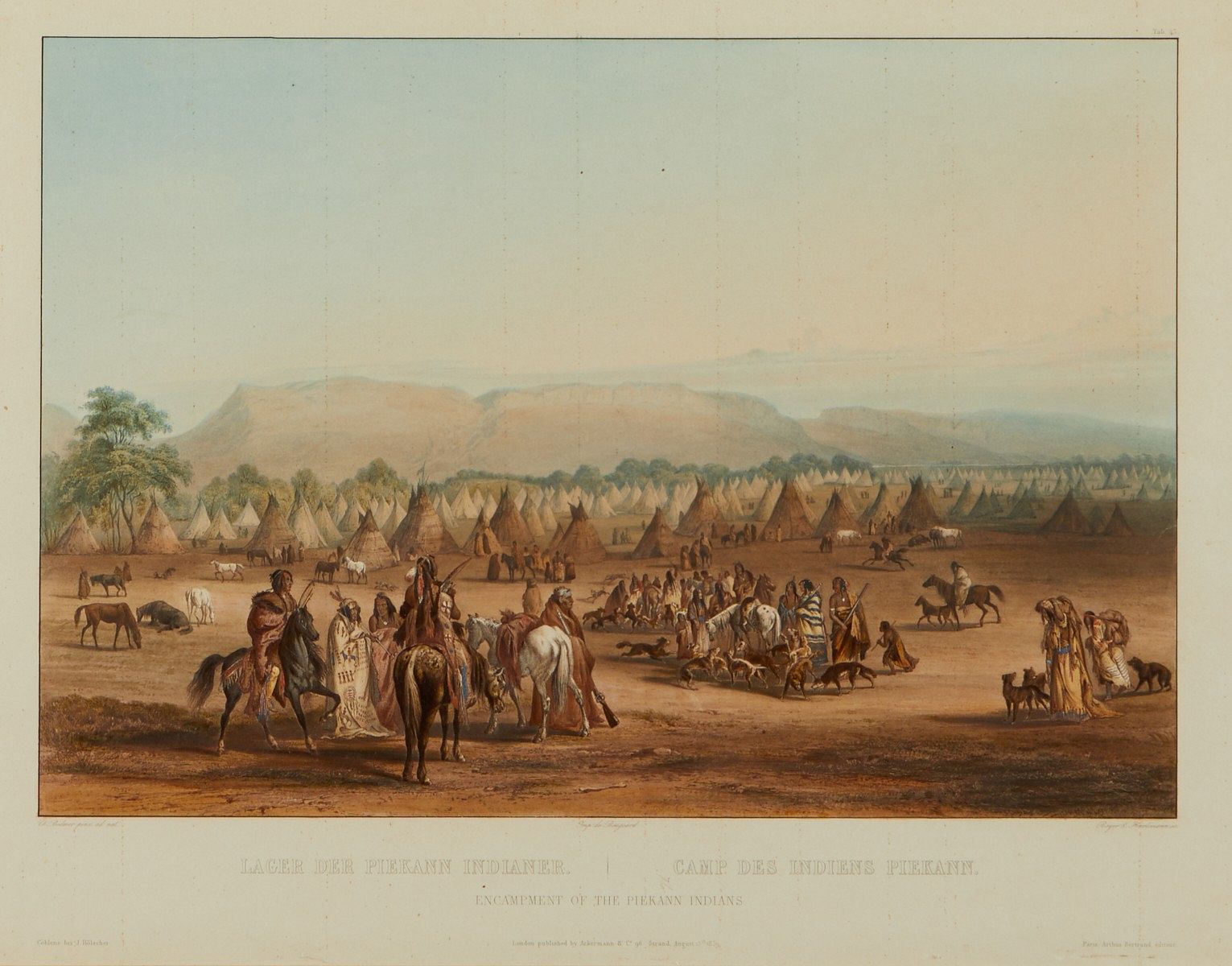 le_pho_banner 2 Karl Bodmer "Encampment of the Piekann" Aquatint