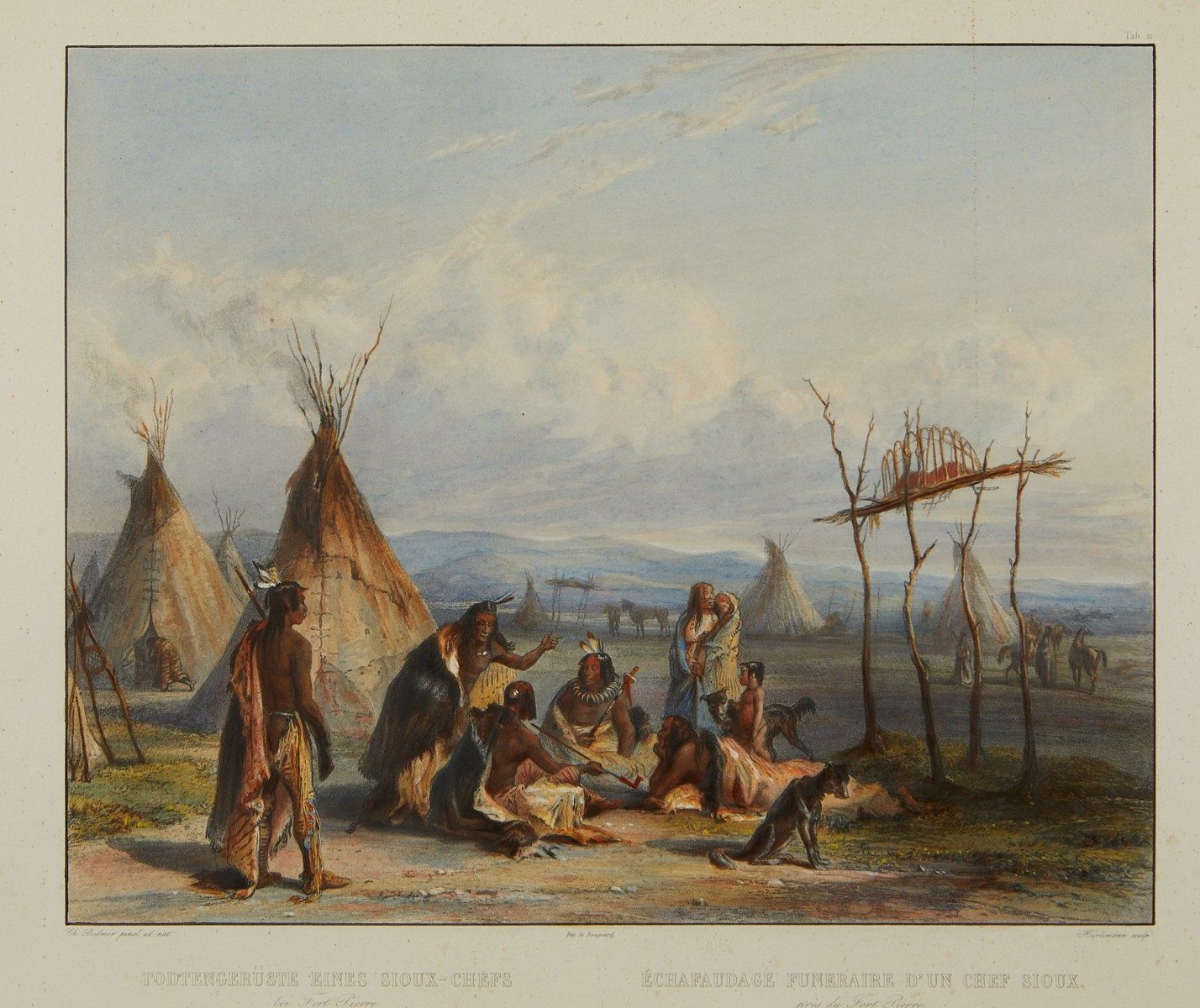 le_pho_banner 2 Karl Bodmer "Funeral Scaffold" Aquatint