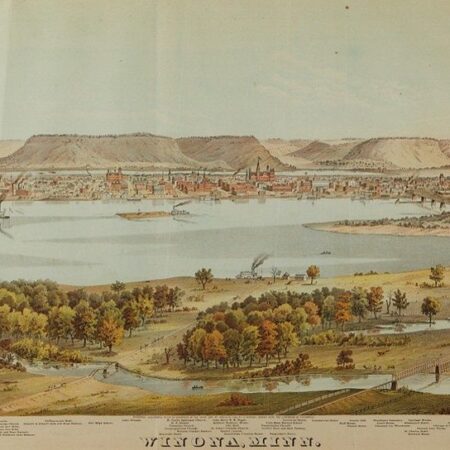 Winona MN Map Shober and Chicago Lithograph Co.
