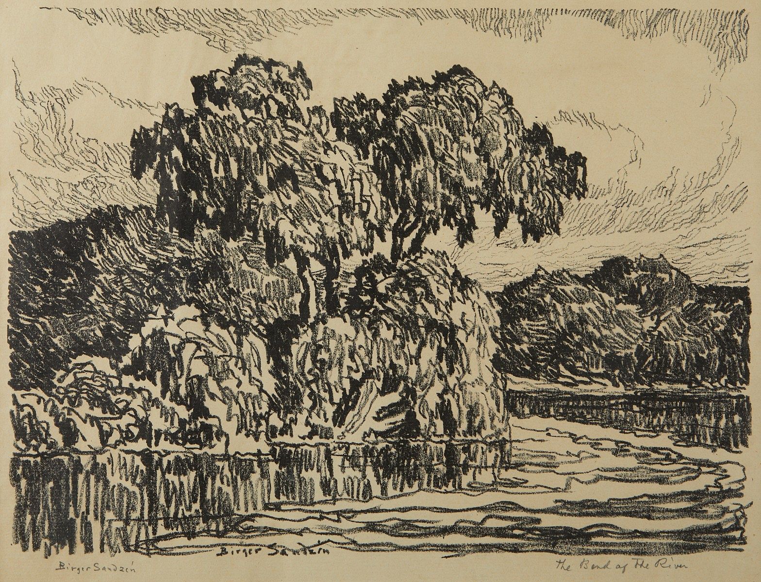le_pho_banner 2 Birger Sandzen "The Bend of the River" Lithograph