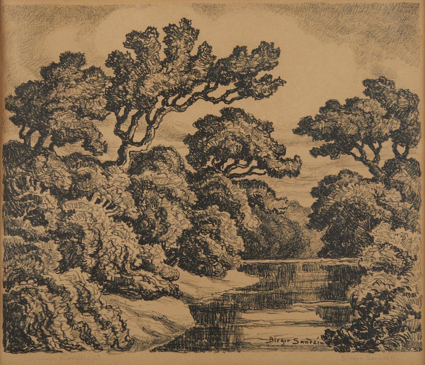 le_pho_banner 2 Birger Sandzen "Summer Landscape" Lithograph