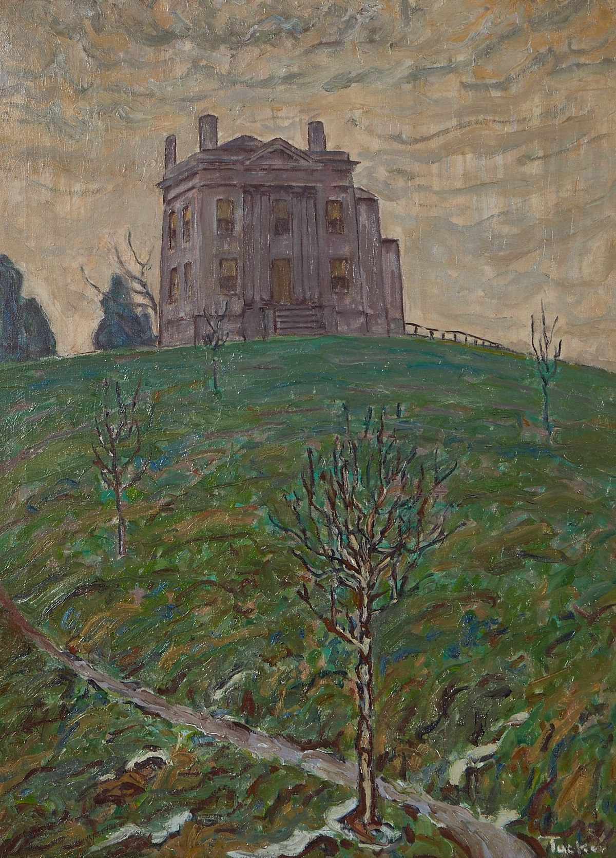 le_pho_banner 2 Allen Tucker "The Hill Mansion" Oil on Canvas